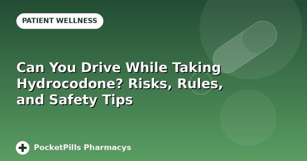 Can You Drive While Taking Hydrocodone? Risks, Rules, and Safety Tips