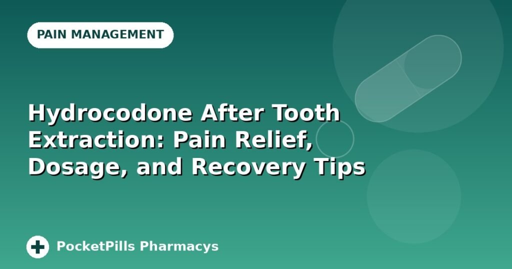 Hydrocodone After Tooth Extraction: Pain Relief, Dosage, and Recovery Tips