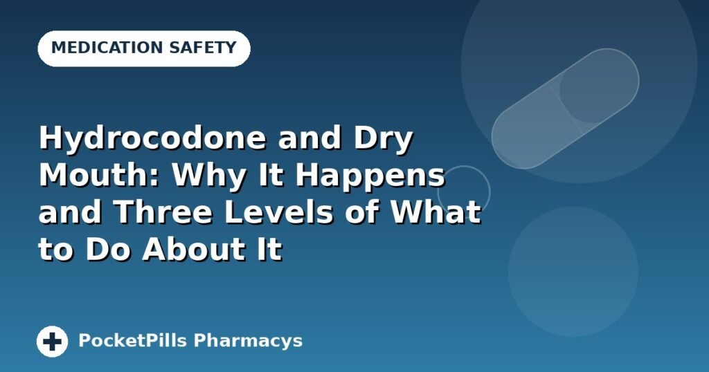 Hydrocodone and Dry Mouth: Why It Happens and Three Levels of What to Do About It