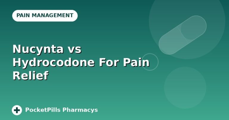 Nucynta vs Hydrocodone For Pain Relief