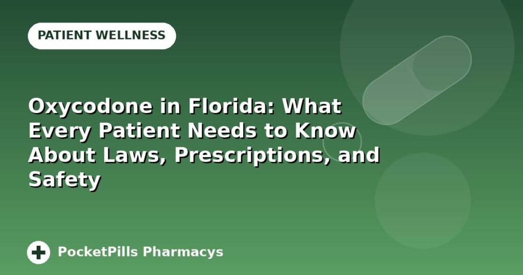 Oxycodone in Florida: What Every Patient Needs to Know About Laws, Prescriptions, and Safety